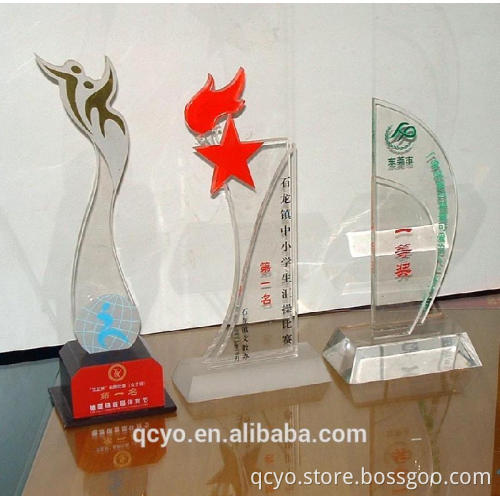 double color trophy victory with clear base for wholesale